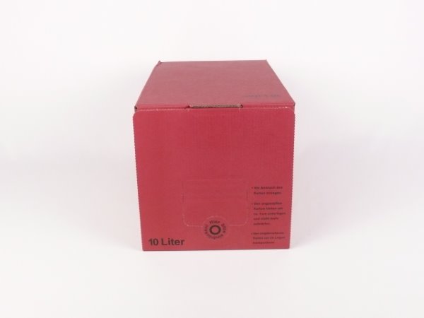 Karton Bag in Box 10 Liter weinrot, Saftkarton, Faltkarton, Apfelsaft-Karton, Saftschachtel, Schachtel. - 3